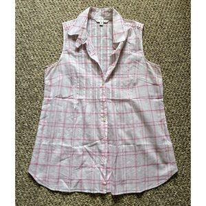 CAbi Gamine Button-Up Sleeveless Blouse